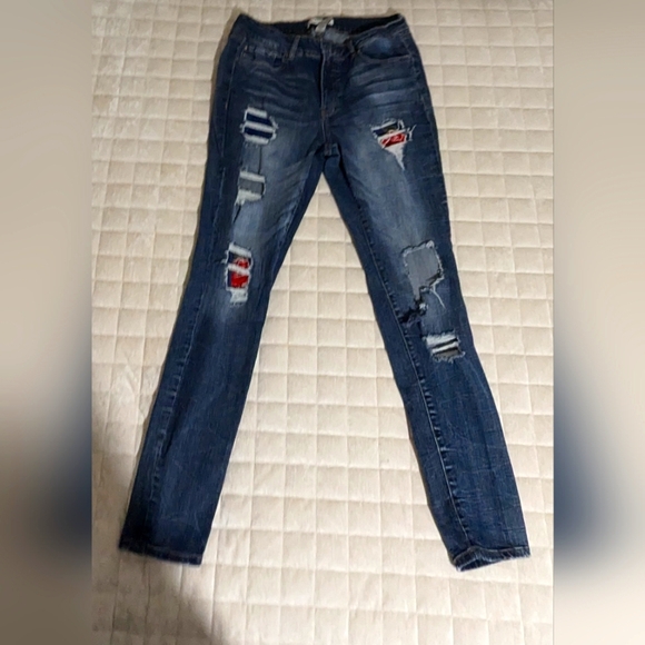 Distressed Refuge Stretch Blue Jeans for Women Size 10 - Picture 1 of 9